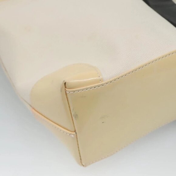 GUCCI Sherry Line Hand Bag Canvas White Black Auth ep7988 - Picture 13 of 15